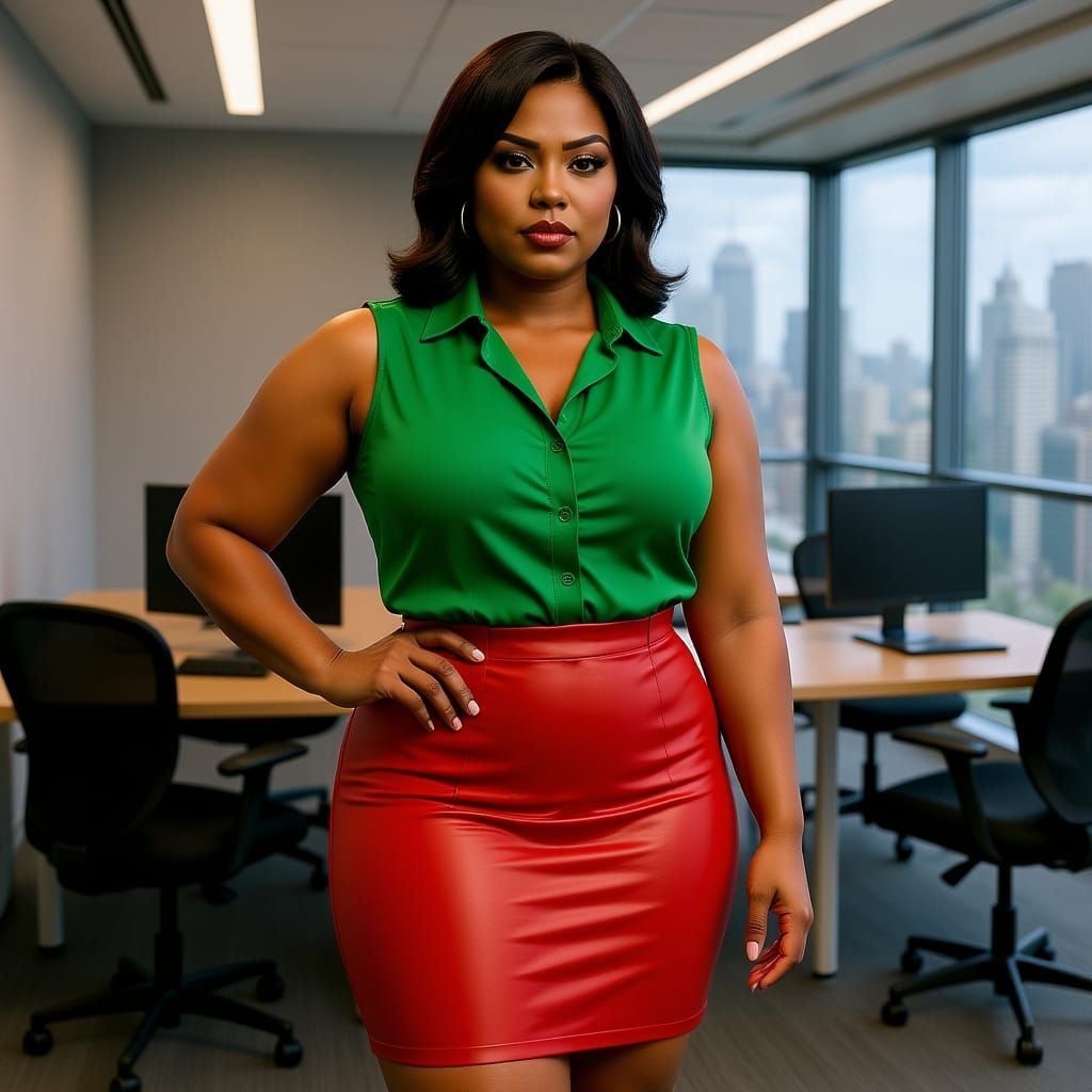 Confident Woman in Office, Sorayama and Thorp Style