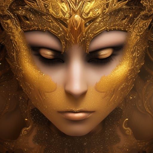 Glamorous Gold and Black Paradise: Detailed Matte Painting