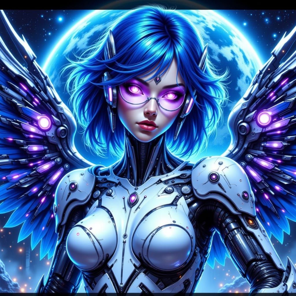 KOS-MOS Cyber Angel Floating in Space