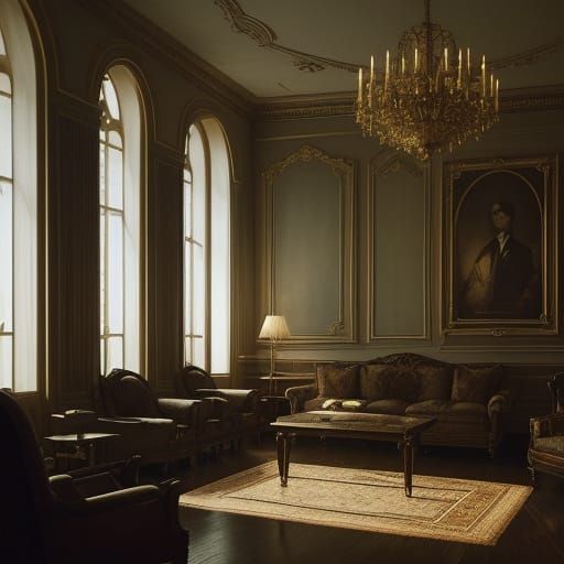 Ethereal Dreamscapes in a Grand, Ornate Chamber