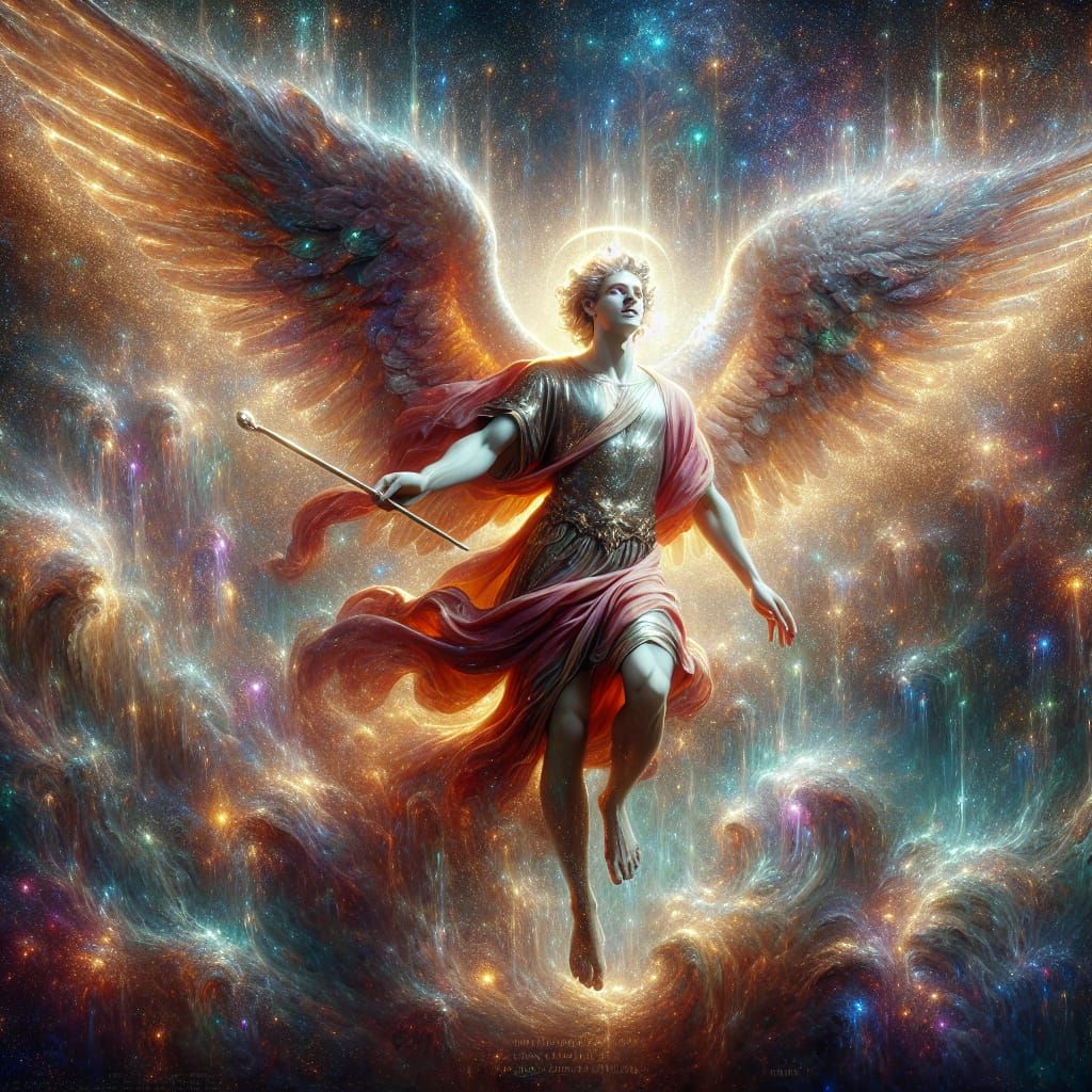 Archangel Michael Descending, CGI VFX Fine Art