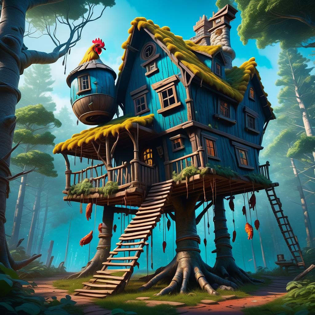Tree House with Chicken Feet - Baba Yaga inspired
