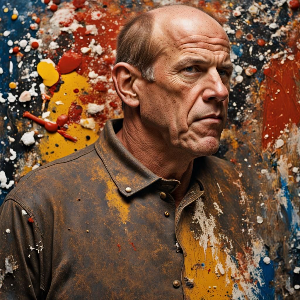 Abstract Portrait in Jackson Pollock Style