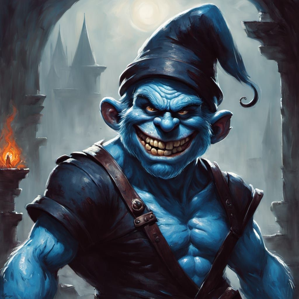 Smurf Villain in Dark Fantasy Art