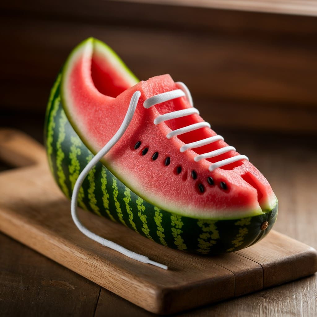 Watermelon Sneaker Carved as Digital Art