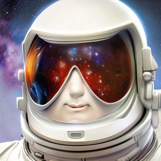 Astronaut Snowman in Galactic Cosmic Space