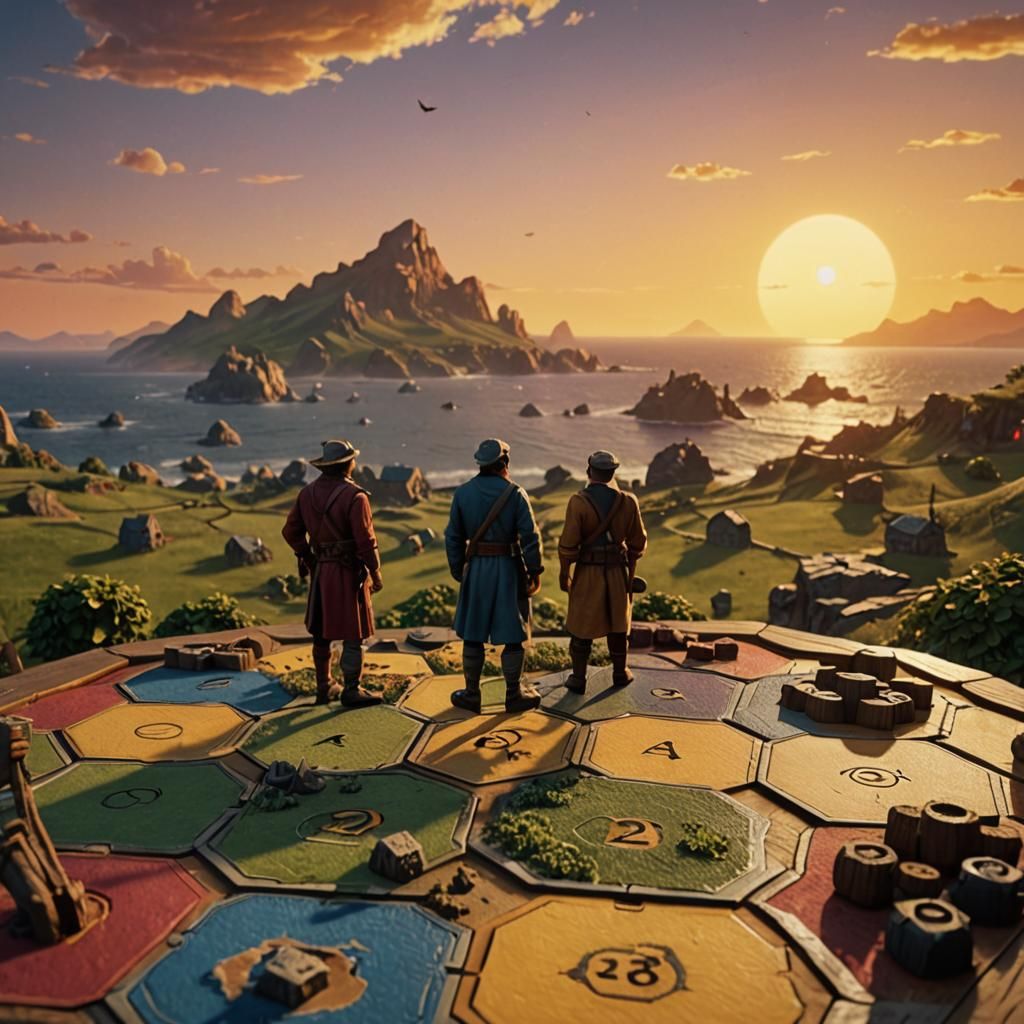 Settlers of Catan Sunset: Detailed Matte Painting