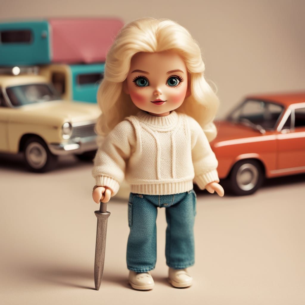 An action figure of blonde Tina Shepard (Lar Park-Lincoln), ...