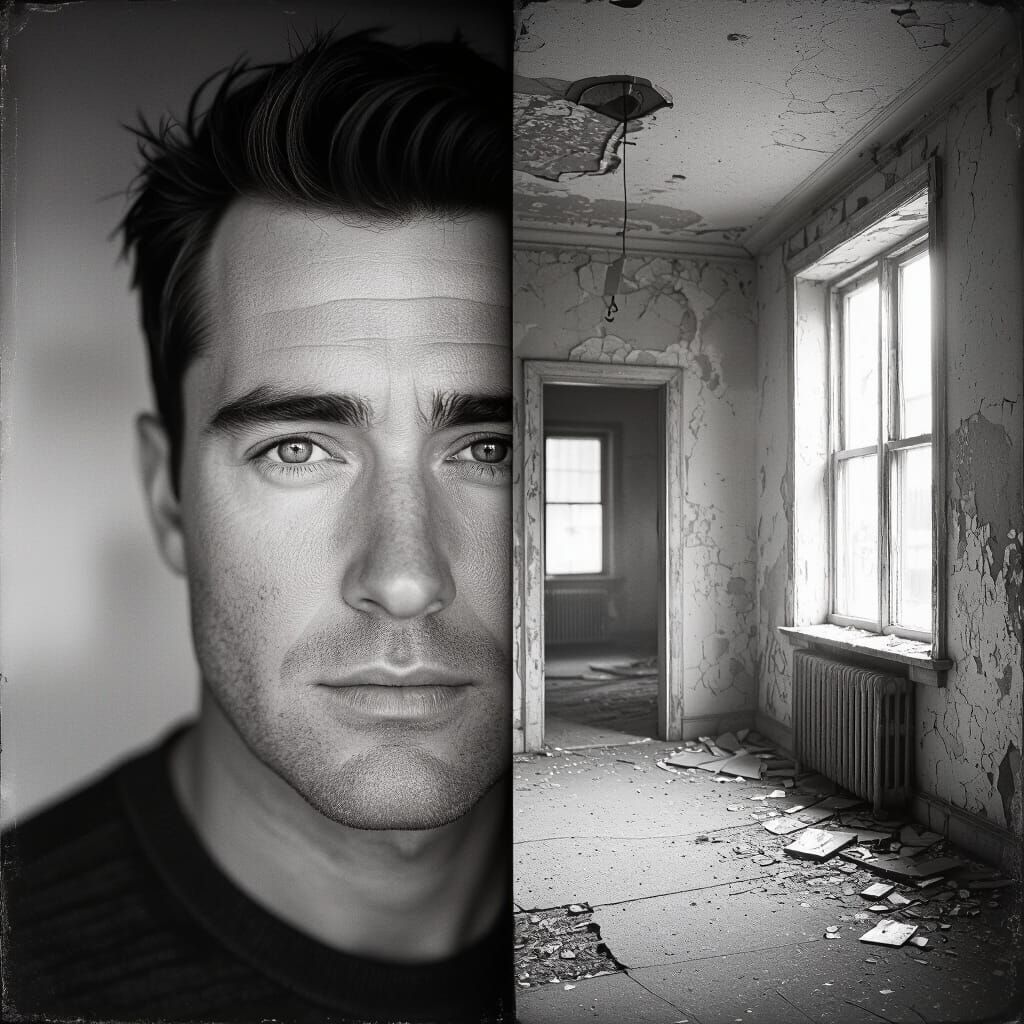 A split image diptych