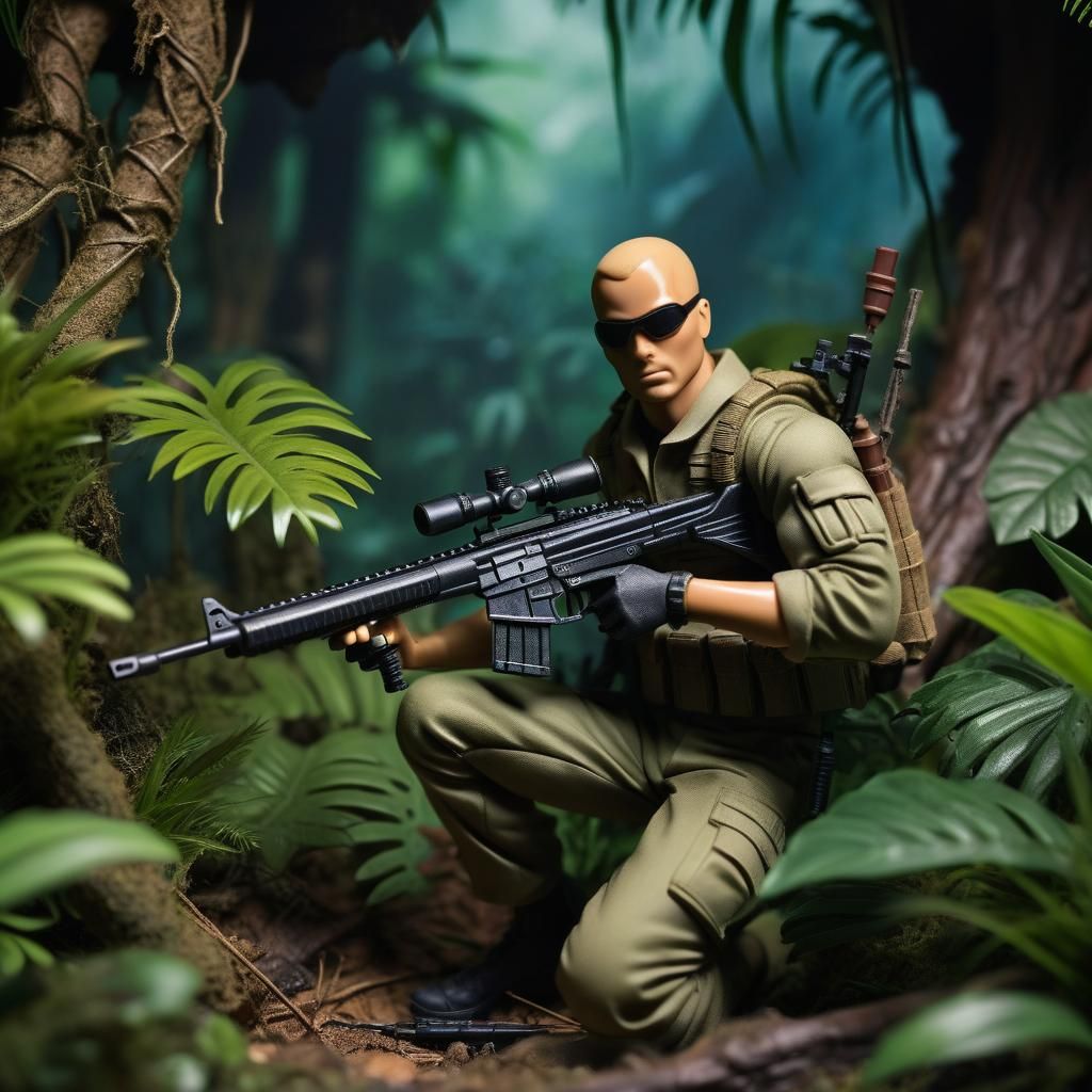GI Joe Sniper in Jungle Diorama
