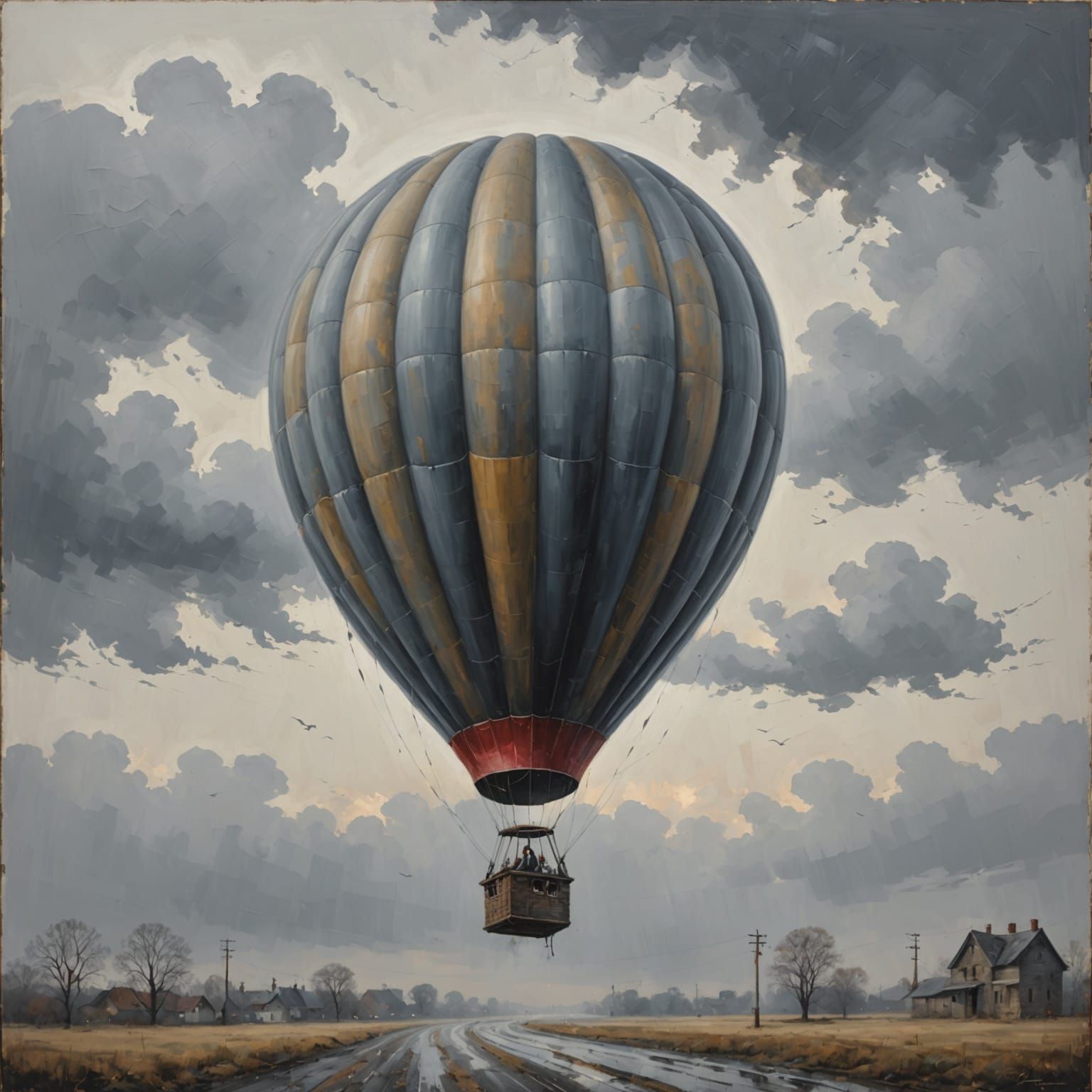 Forlorn Balloon on a Grey Day: Muted Painting