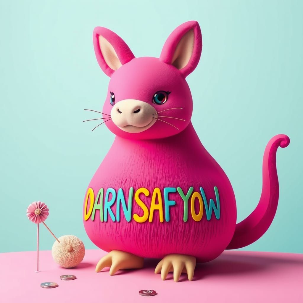 Surreal Pink Rhinoceros in Vibrant Colors