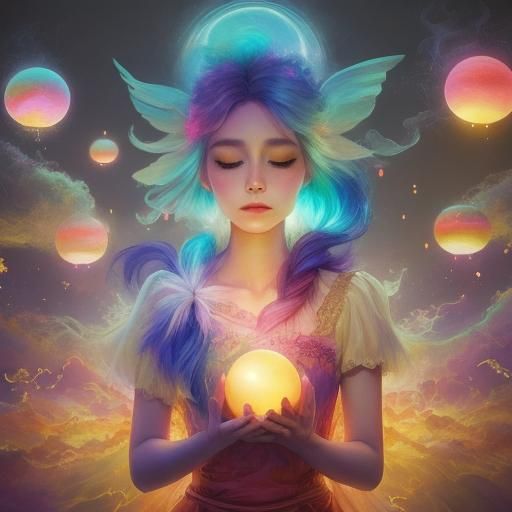 Surreal Dream Sphere in Vibrant Oil Painting