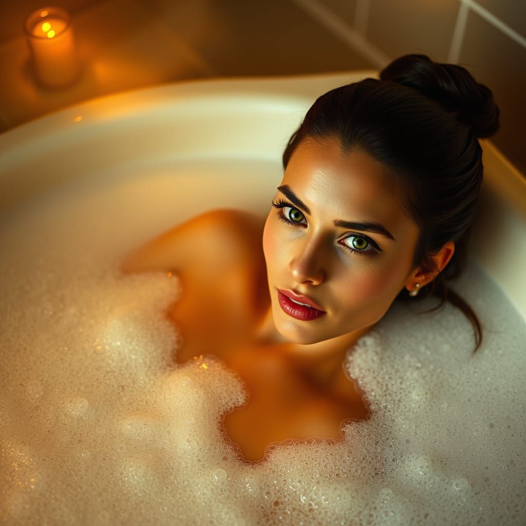 Ethereal Bath Scene in Soft Focus