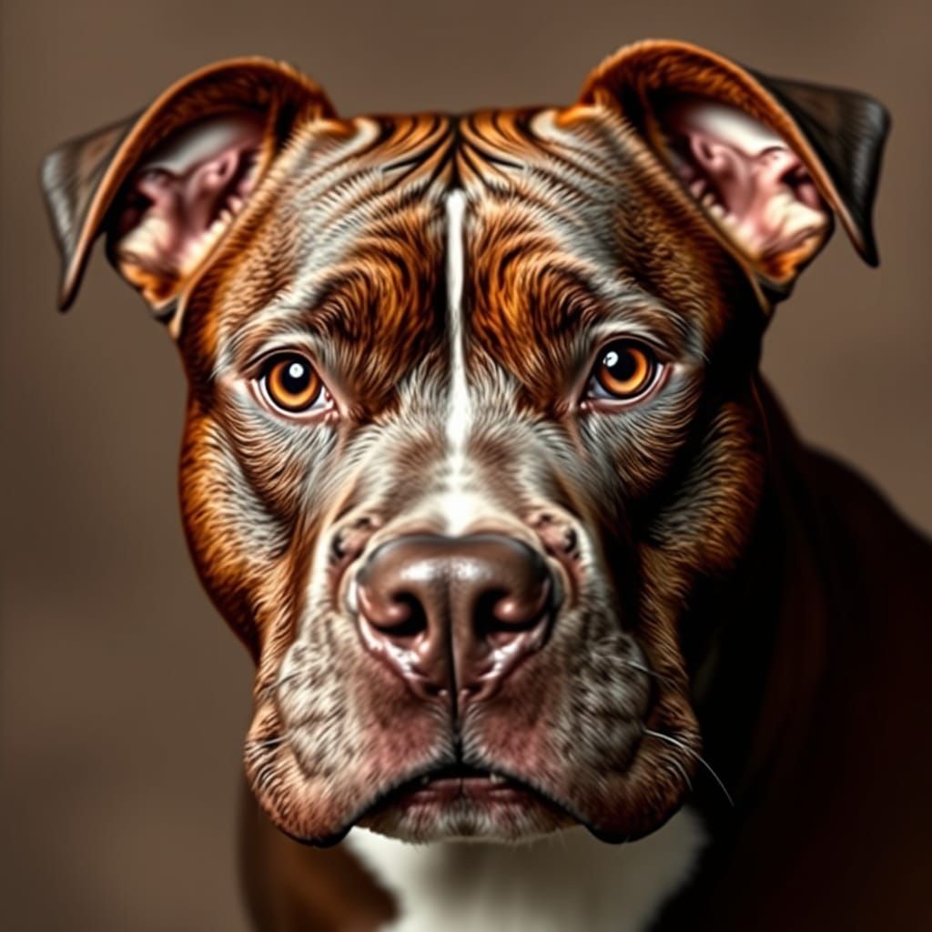 Pit Bull Portrait Made of "Ingrid Barclay" Text