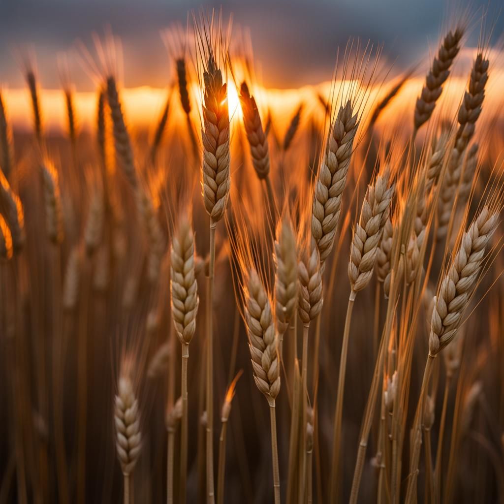 Sunset Through Wheat Field: Professional Photography