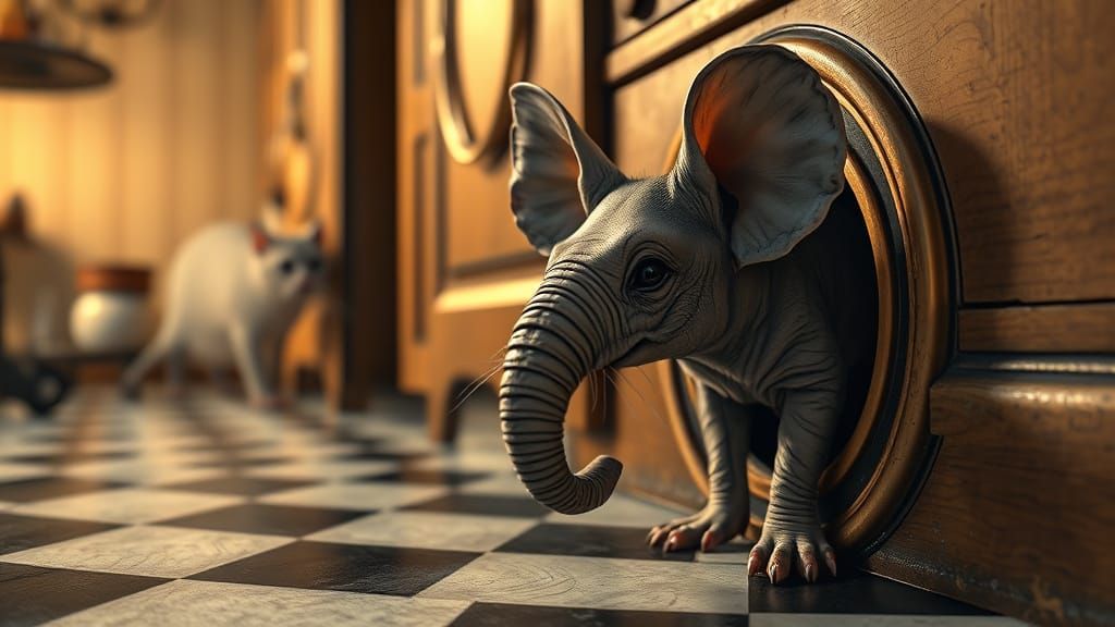 Mouse-Elephant Hybrid in Kitchen Ambush
