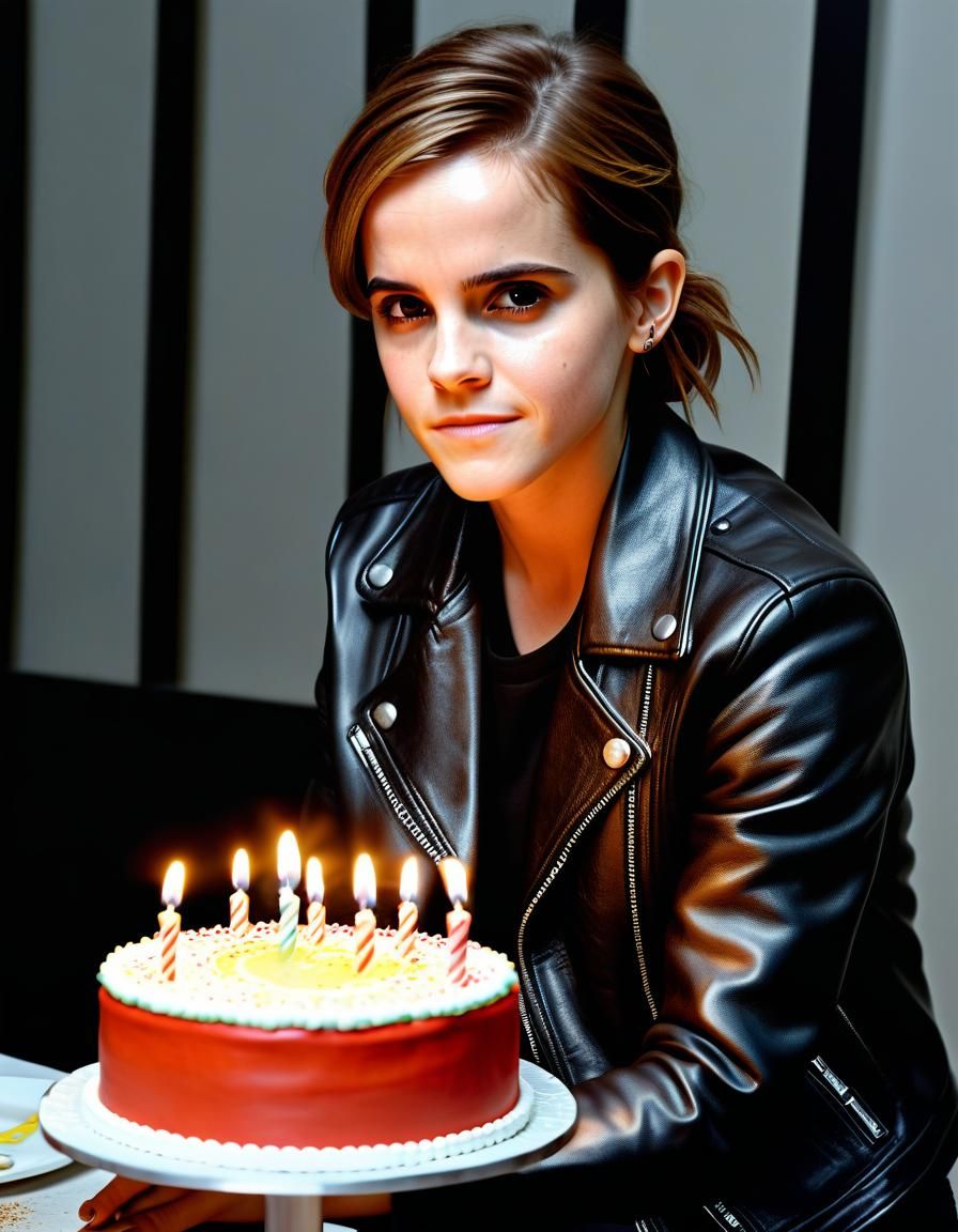 Ultrarealistic Portrait of Woman Celebrating Birthday