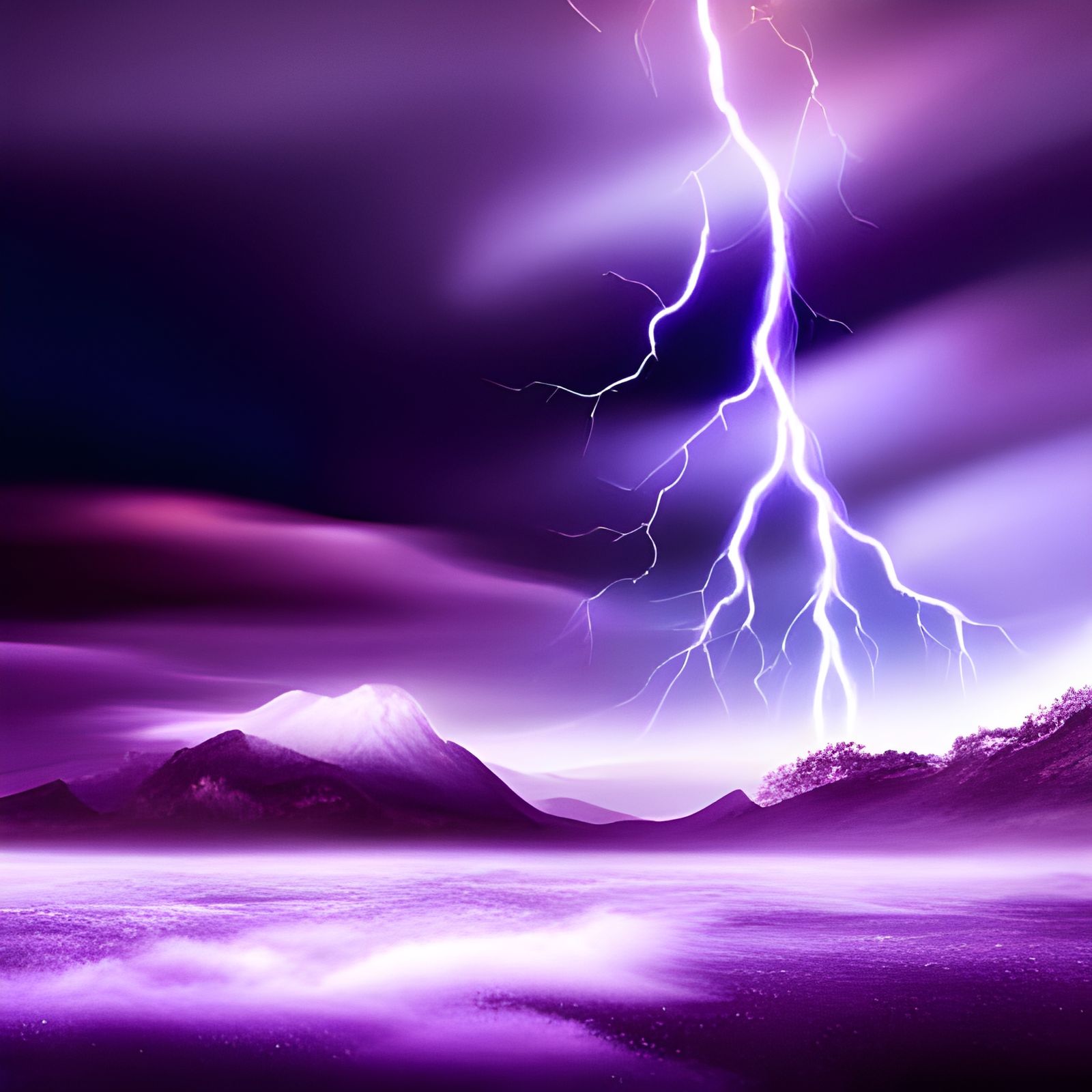 Purple Thunderstorm Painting with Raindrops and Special Effe...
