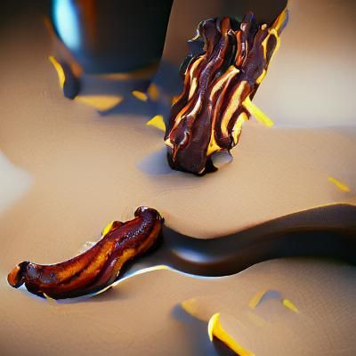 Chocolate Banana Bacon in 3D Rendering