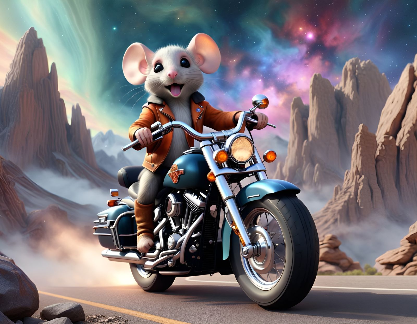 Driving my bike, free and happy.