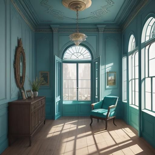 Person in a Brightly Lit Fantasy Room