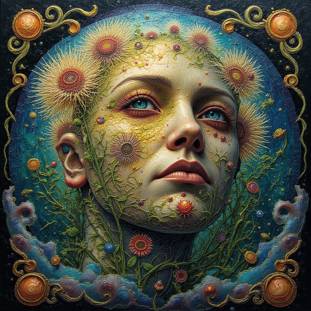 Ethereal Dandelion in Mosaic Mindscape