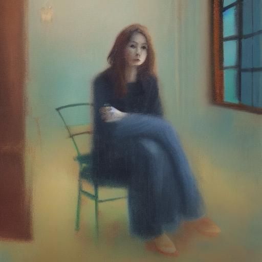 Dreamlike Portrait in a Misty Room, Rothko Style