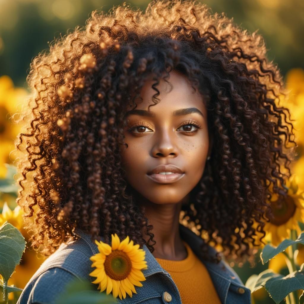 Beautiful Black Woman Portrait in Volumetric Lighting