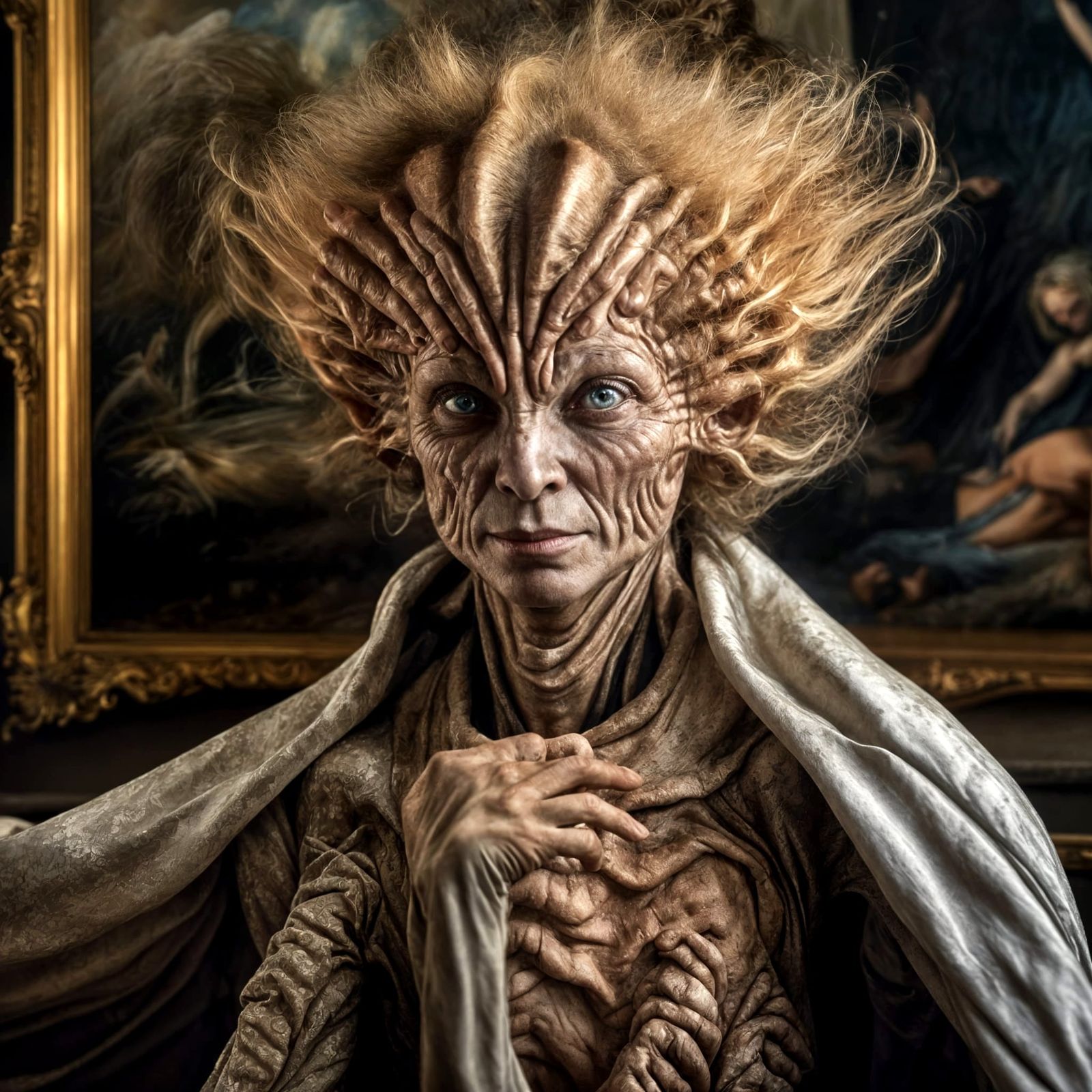 Art History Aliens Party in Hyperrealism