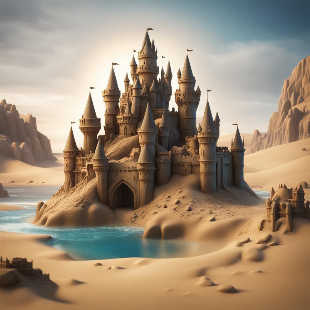 Fantastical Sand Castle Concept Art in Deep Color
