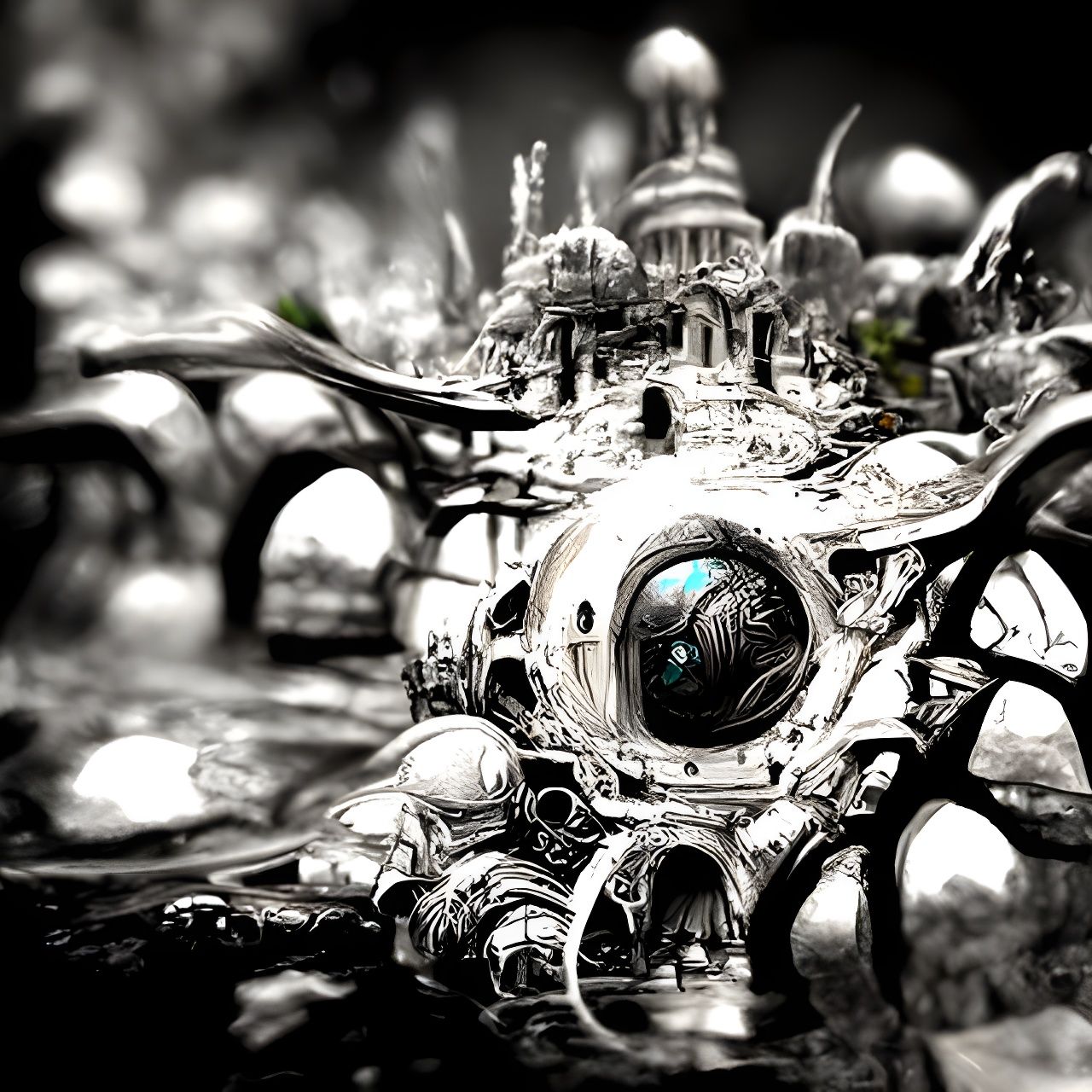 Steampunk Microverse: Surreal Alien Spaceships in 8K