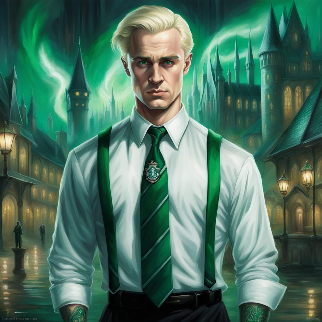 Draco Malfoy Portrait in Ethereal Fantasy Style
