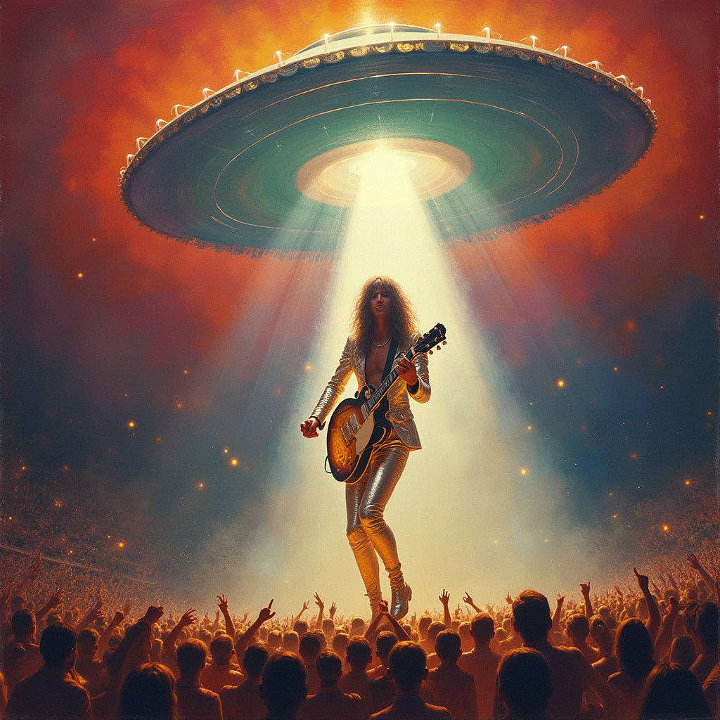 Rock Star Abduction by UFO: Surreal Dreamscape