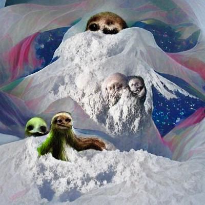 Snowy Sloth in Winter Wonderland
