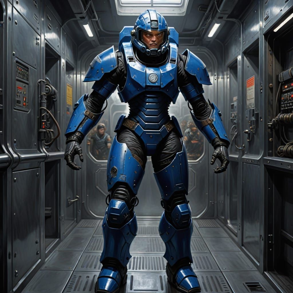 Female Power-Armor Warrior in Greg Rutkowski's Sinister Styl...