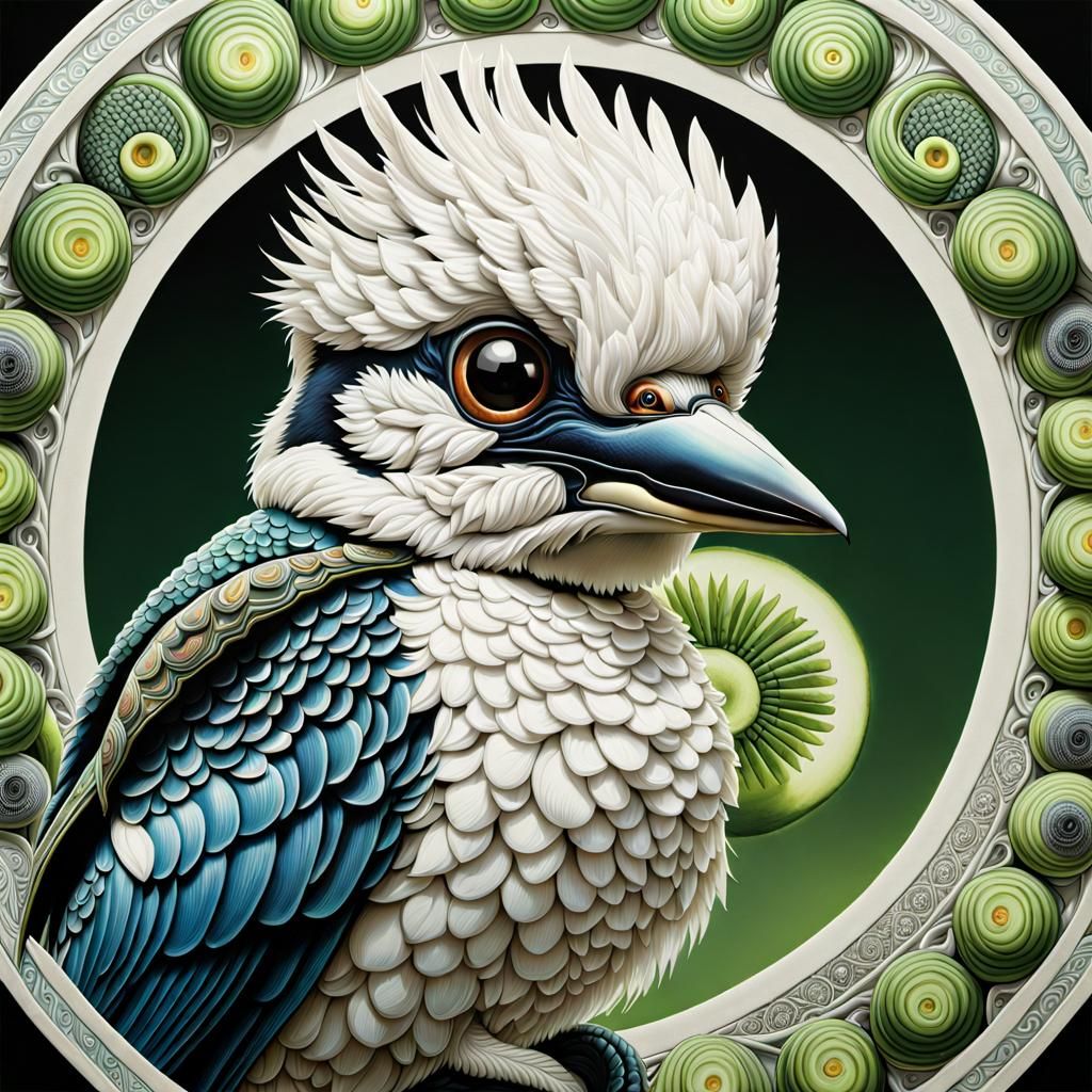 Kookaburra Shogun: Intricate Sci-Fi Artwork