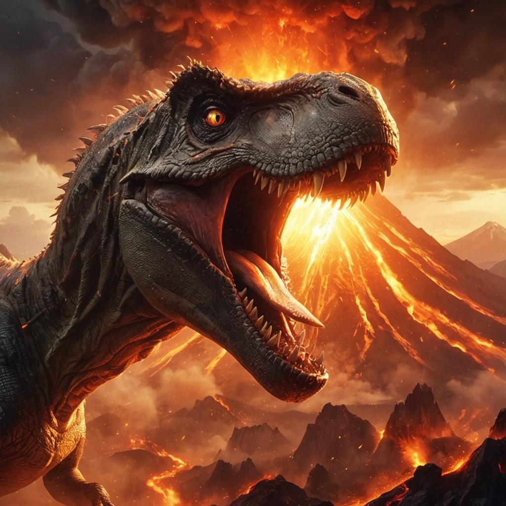 Mythical T-Rex Roar in Anime Style