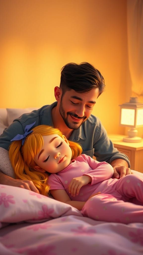 A Father's Love in Warm Disney Pixar Style