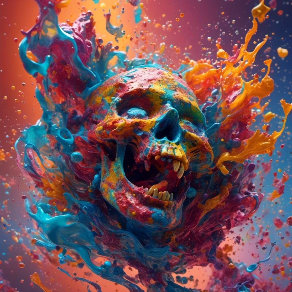 Hyperrealistic Splash Art Portrait in Vivid Color