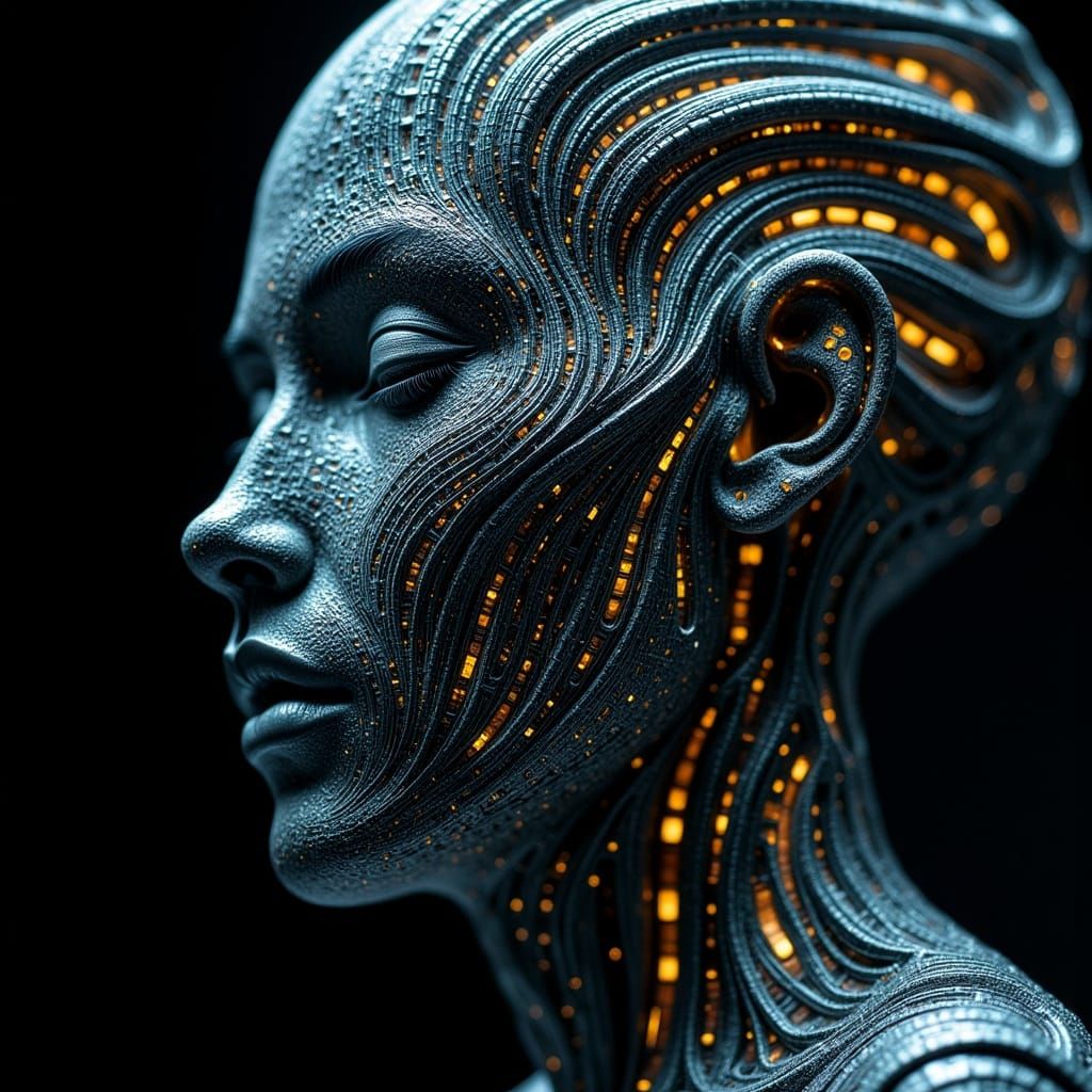 Sleek Alien Android in Futuristic Studio Lighting