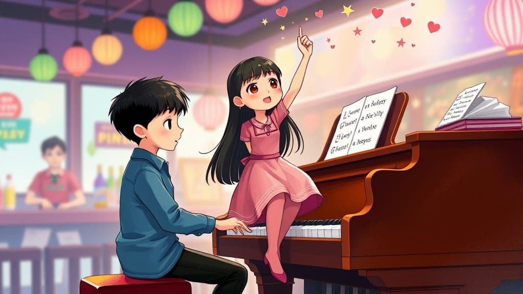 Boy and Girl Conjure Stars in Karaoke Bar