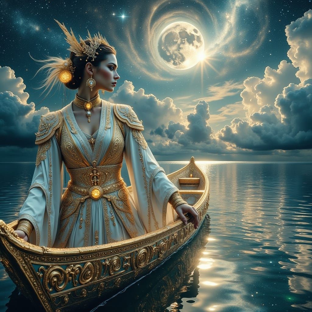 Goddess Guiding Souls on River of Stardust