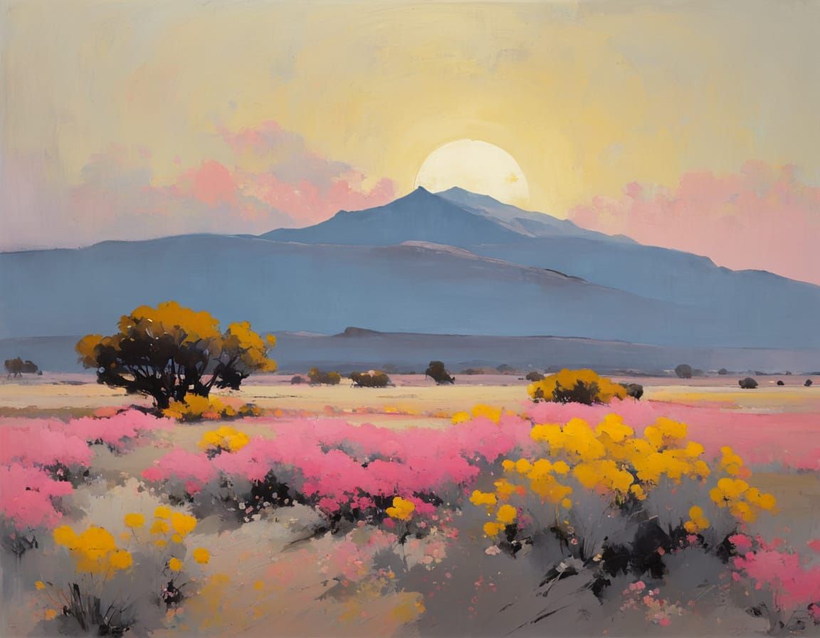 Desert Bloom in Pastel Style