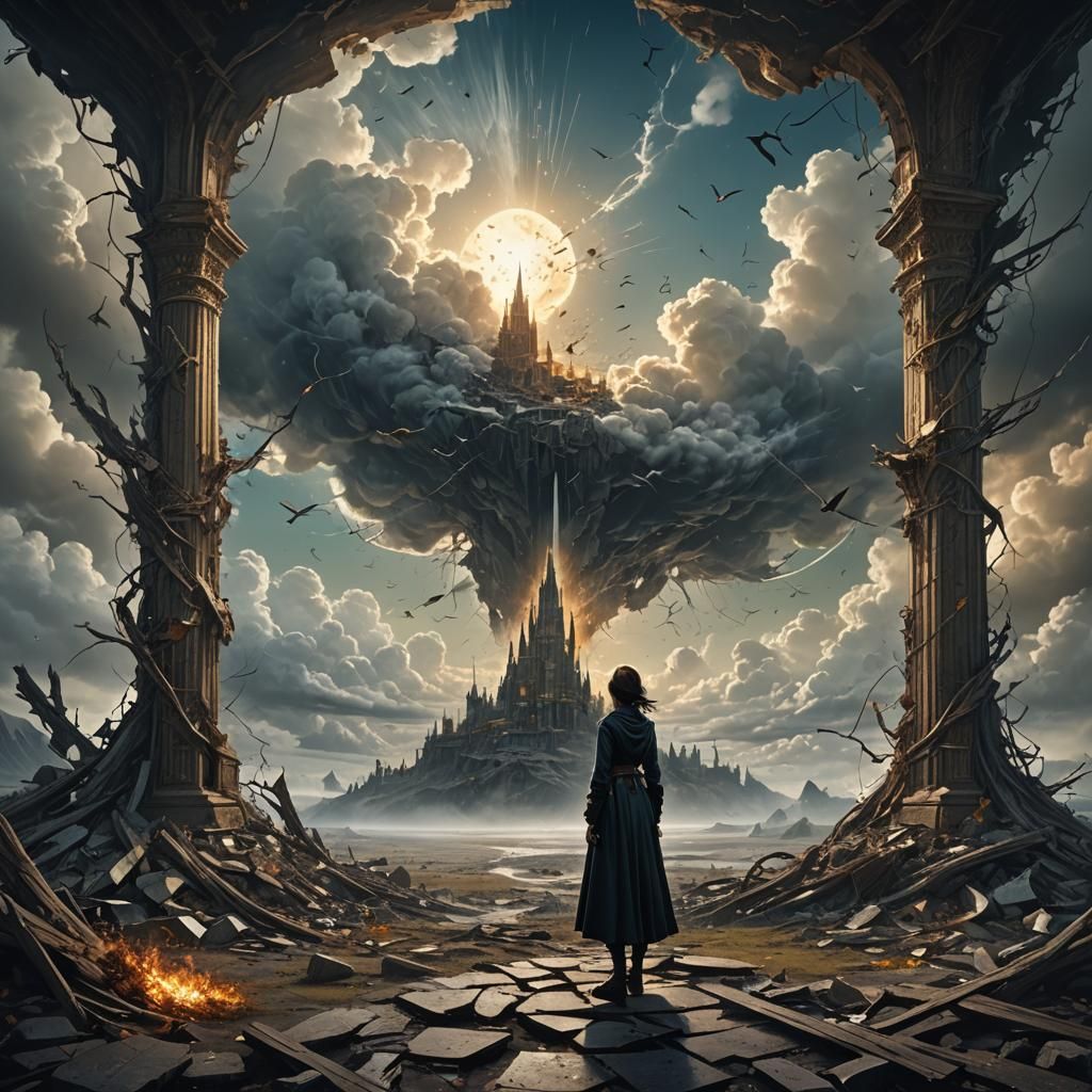 Resilient Hope in a Fantastical Matte Painting