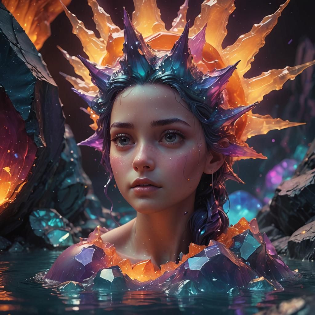 Gemstone Dissolving into Molten Wax: Digital Matte Painting