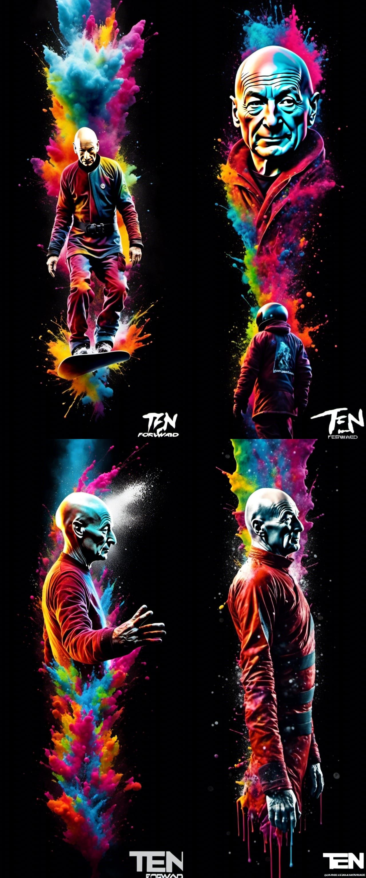 Picard Snowboarding in Ten Forward: Graffiti Art