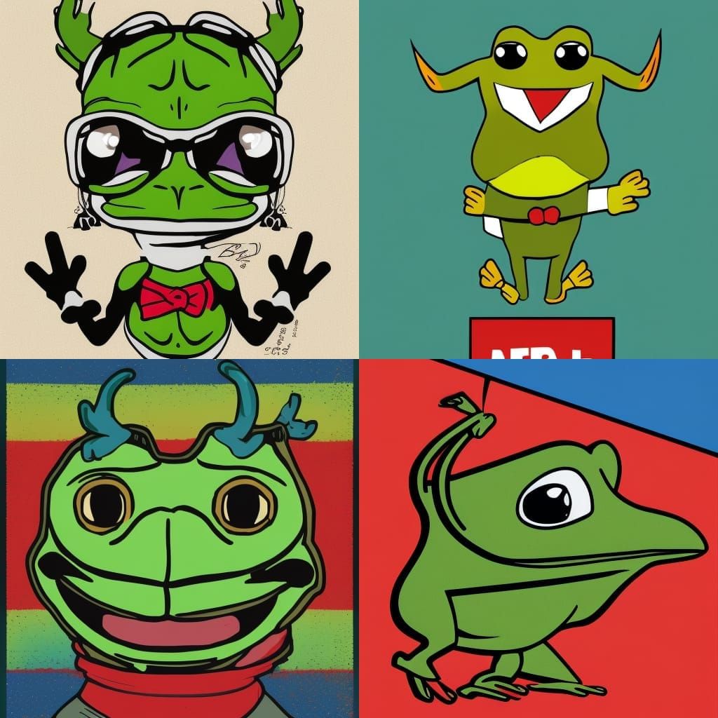 Pepe the Frog Rides Bull in Pop Art