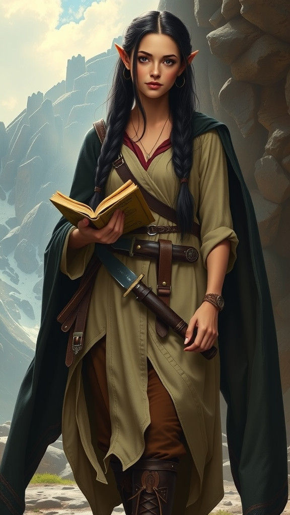 High Elf Professor in Mystical Landscape Style