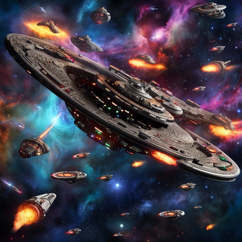 Star Trek Enterprise War in Galactic Nebula